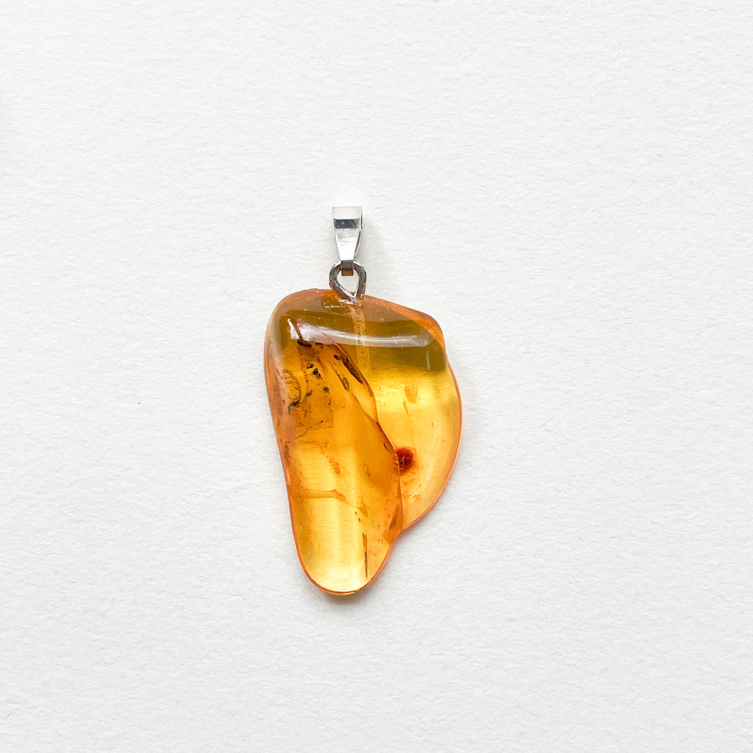amber barnsteen gele oranje edelsteen hanger 925 sterling zilver echt