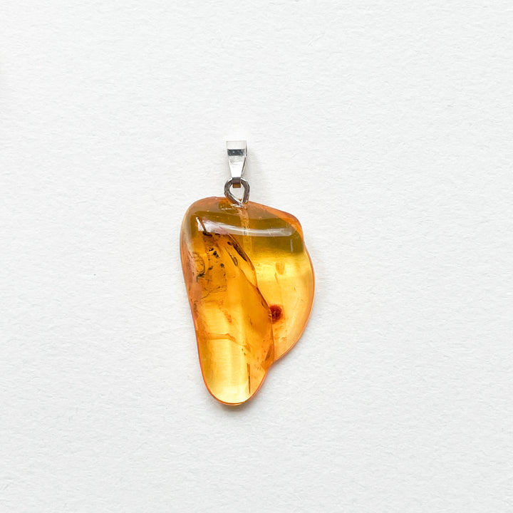 amber barnsteen gele oranje edelsteen hanger 925 sterling zilver echt