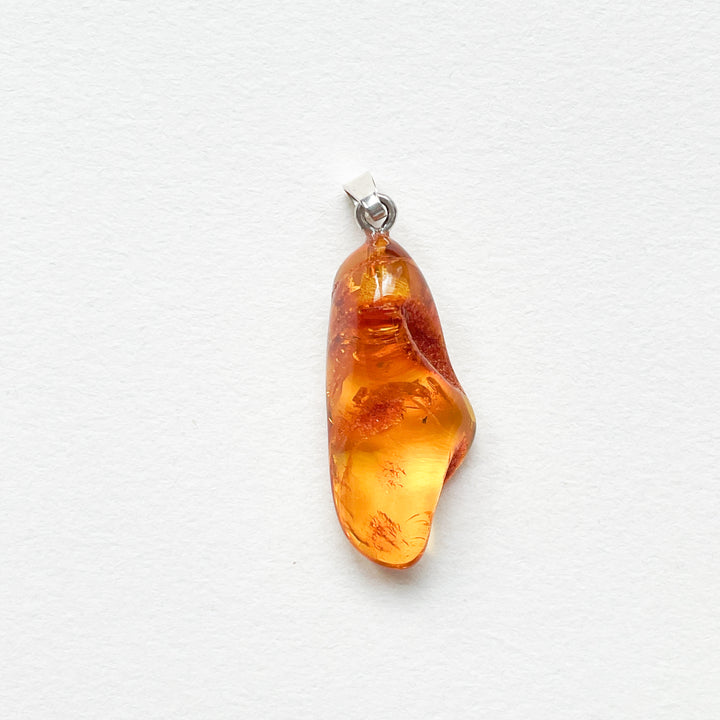 amber barnsteen gele oranje edelsteen hanger 925 sterling zilver echt