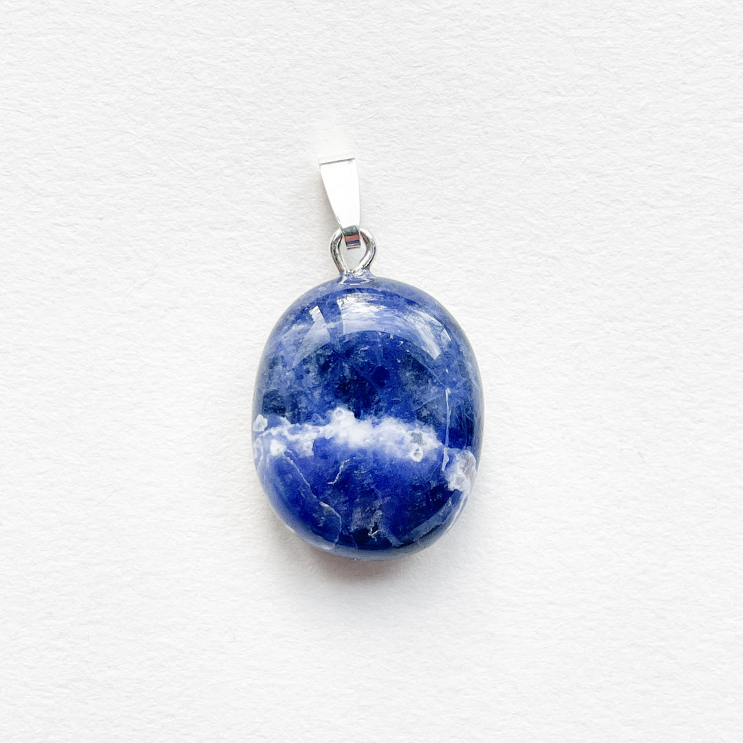 sodaliet blauwe edelsteen hanger 925 sterling zilver echt