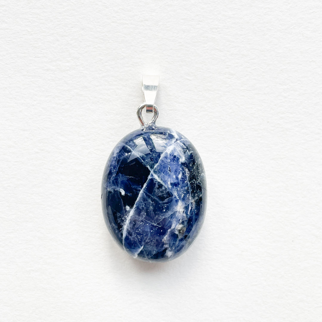 sodaliet blauwe edelsteen hanger 925 sterling zilver echt
