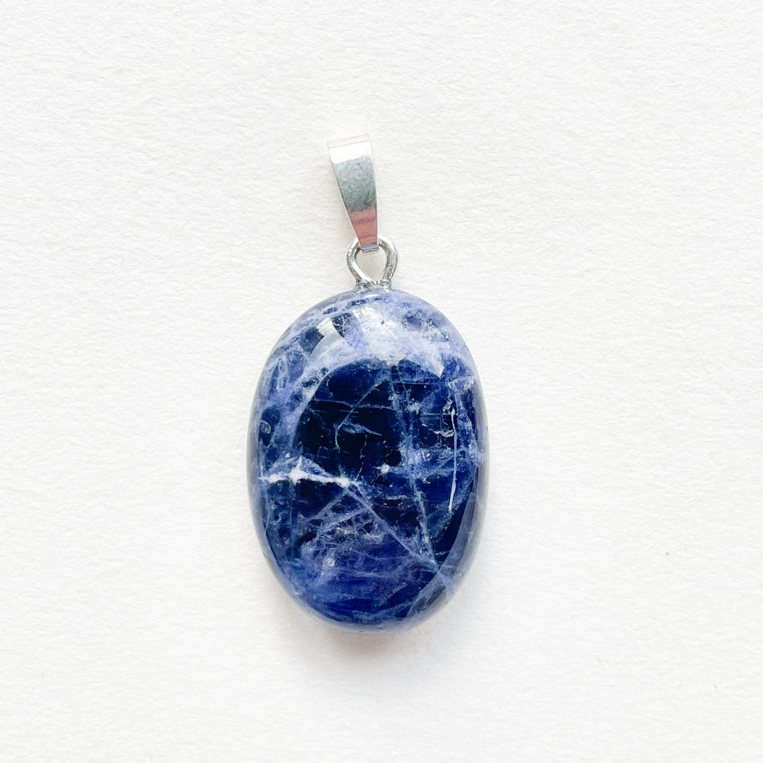 sodaliet blauwe edelsteen hanger 925 sterling zilver echt