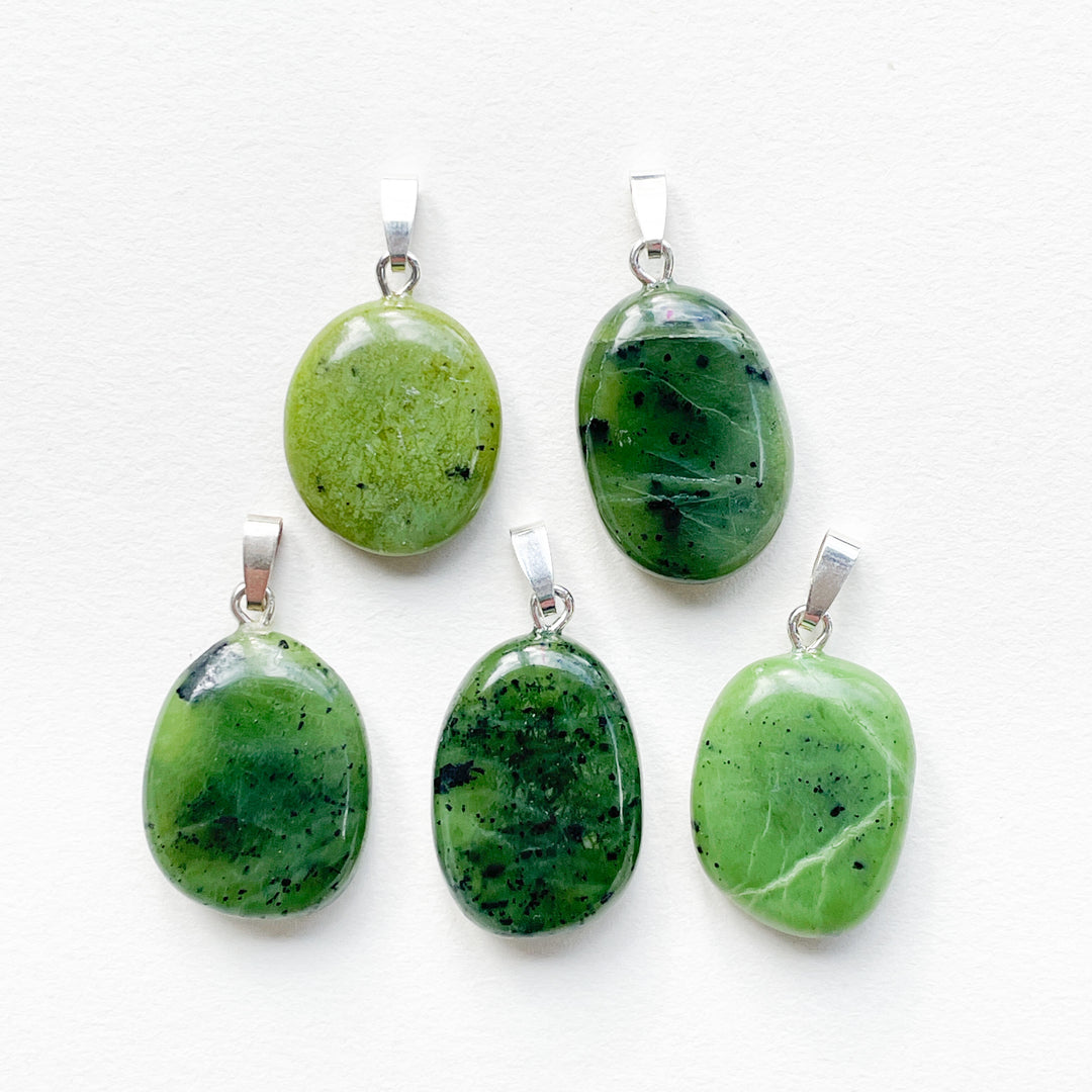 jade nefriet groene edelsteen hanger 925 sterling zilver echt