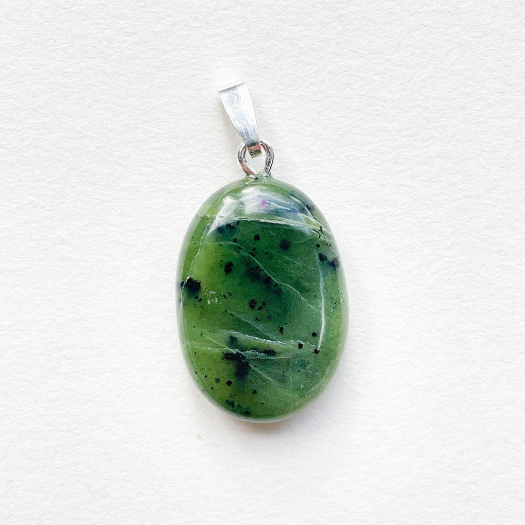 jade nefriet groene edelsteen hanger 925 sterling zilver echt