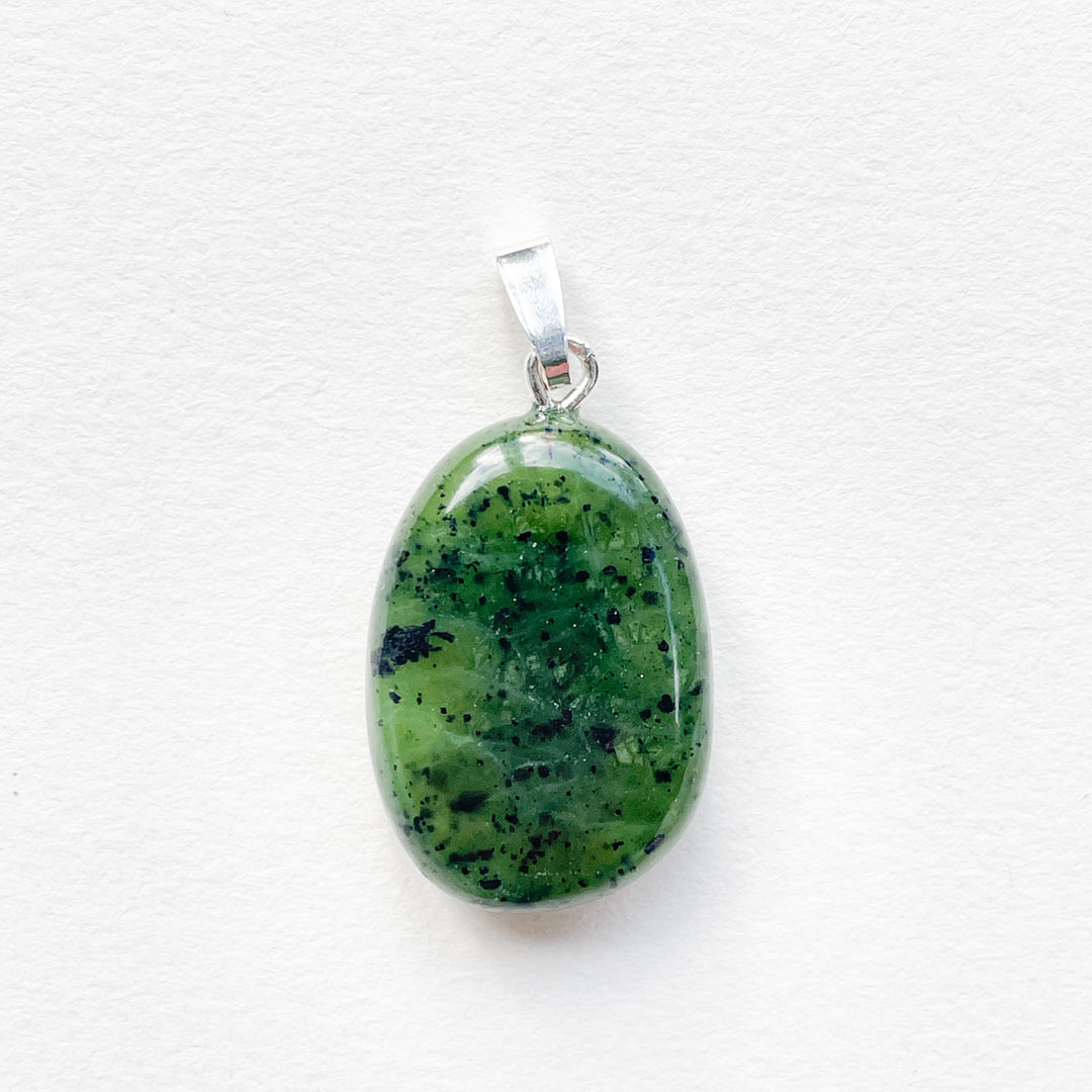jade nefriet groene edelsteen hanger 925 sterling zilver echt