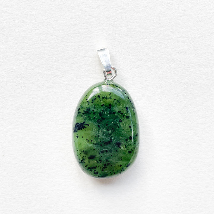 jade nefriet groene edelsteen hanger 925 sterling zilver echt