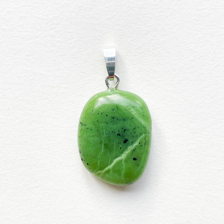 jade nefriet groene edelsteen hanger 925 sterling zilver echt