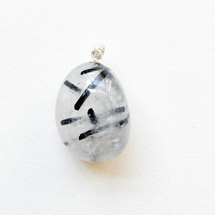 Toermalijnkwarts witte premium hanger (925 sterling zilver)
