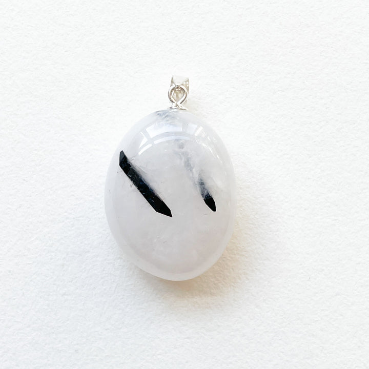 Toermalijnkwarts witte premium hanger (925 sterling zilver)