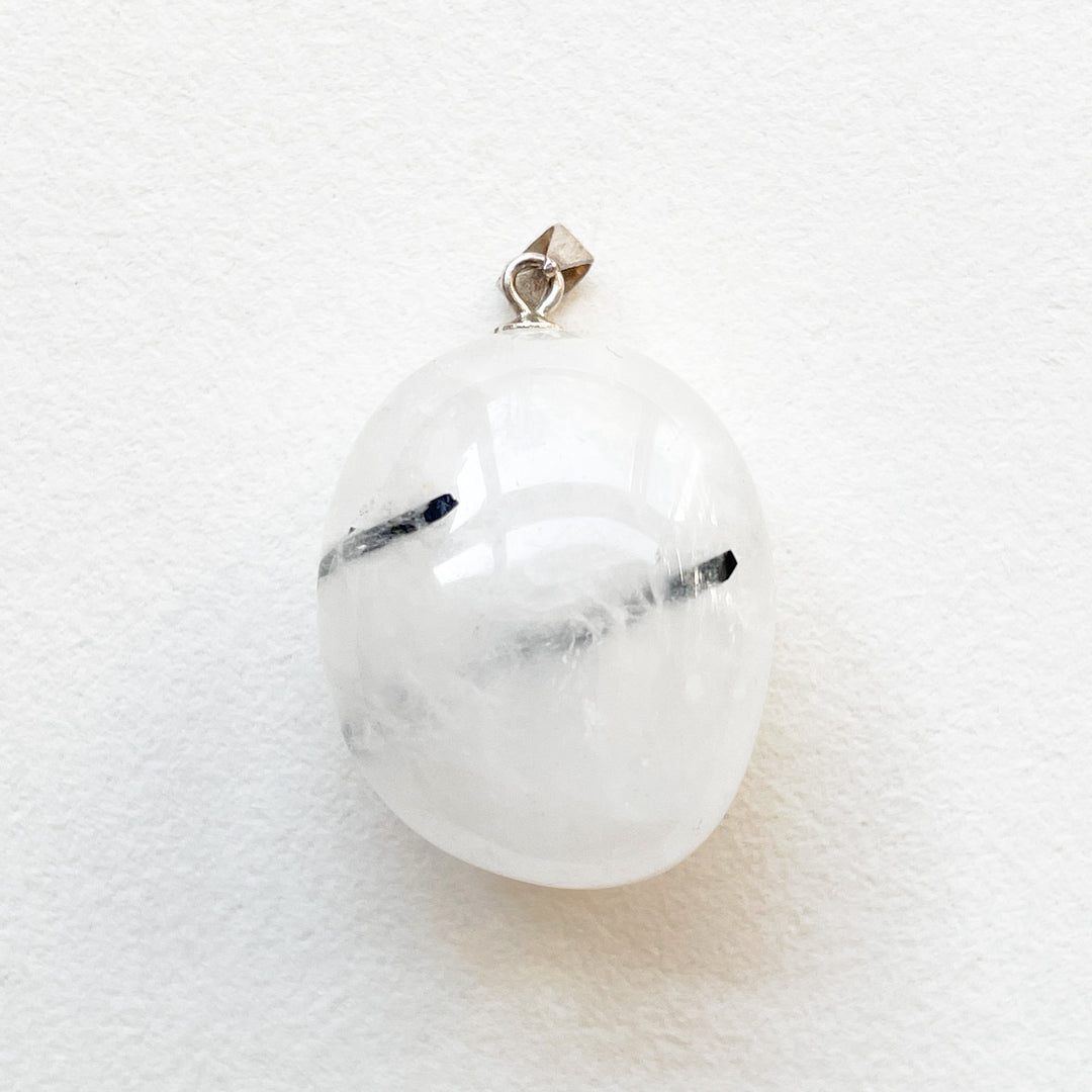 Toermalijnkwarts witte premium hanger (925 sterling zilver)