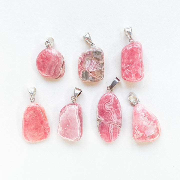 rhodochrosiet roze edelsteen hanger 925 sterling echt zilver 