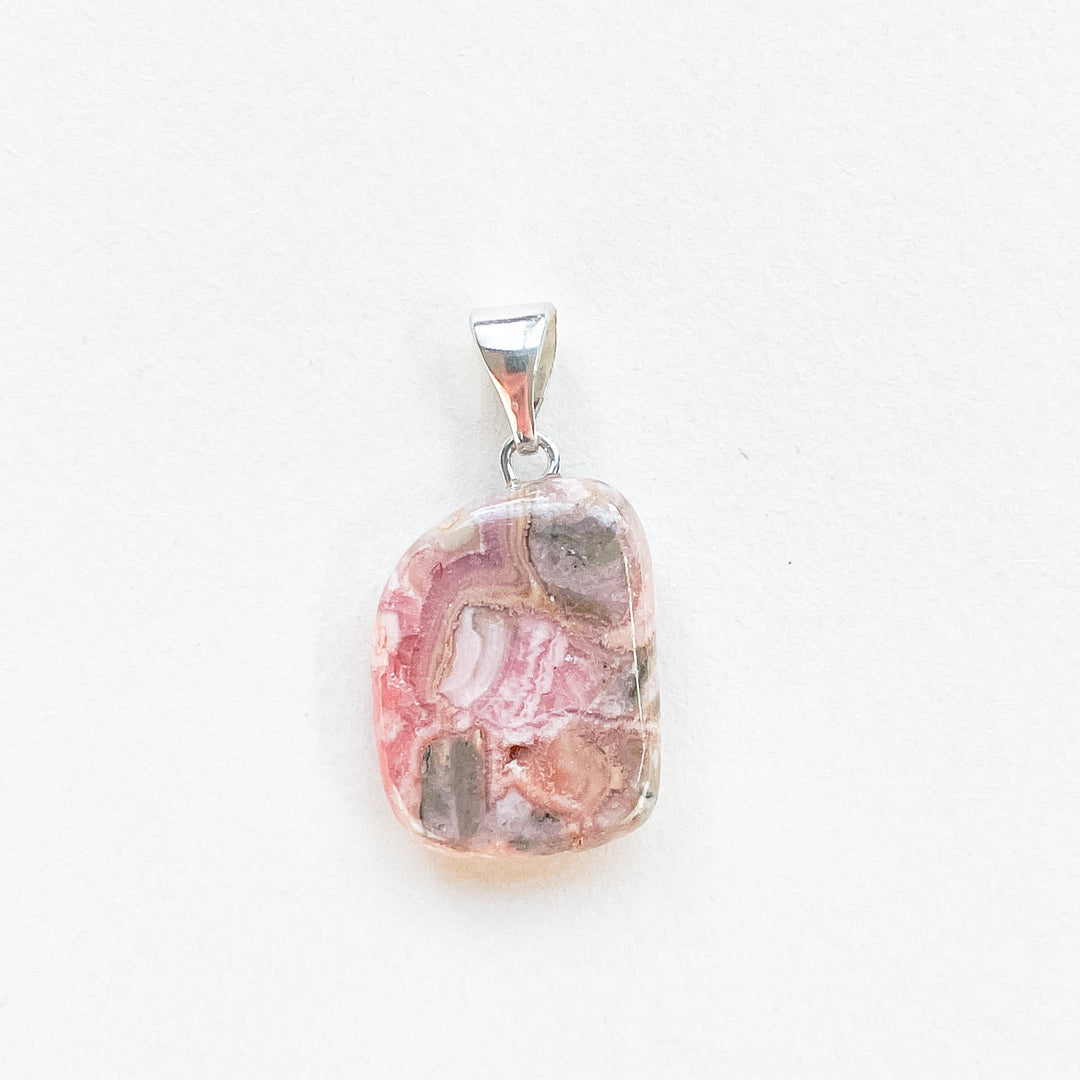 rhodochrosiet roze edelsteen hanger 925 sterling echt zilver 