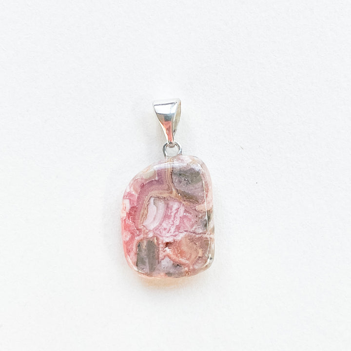 rhodochrosiet roze edelsteen hanger 925 sterling echt zilver 