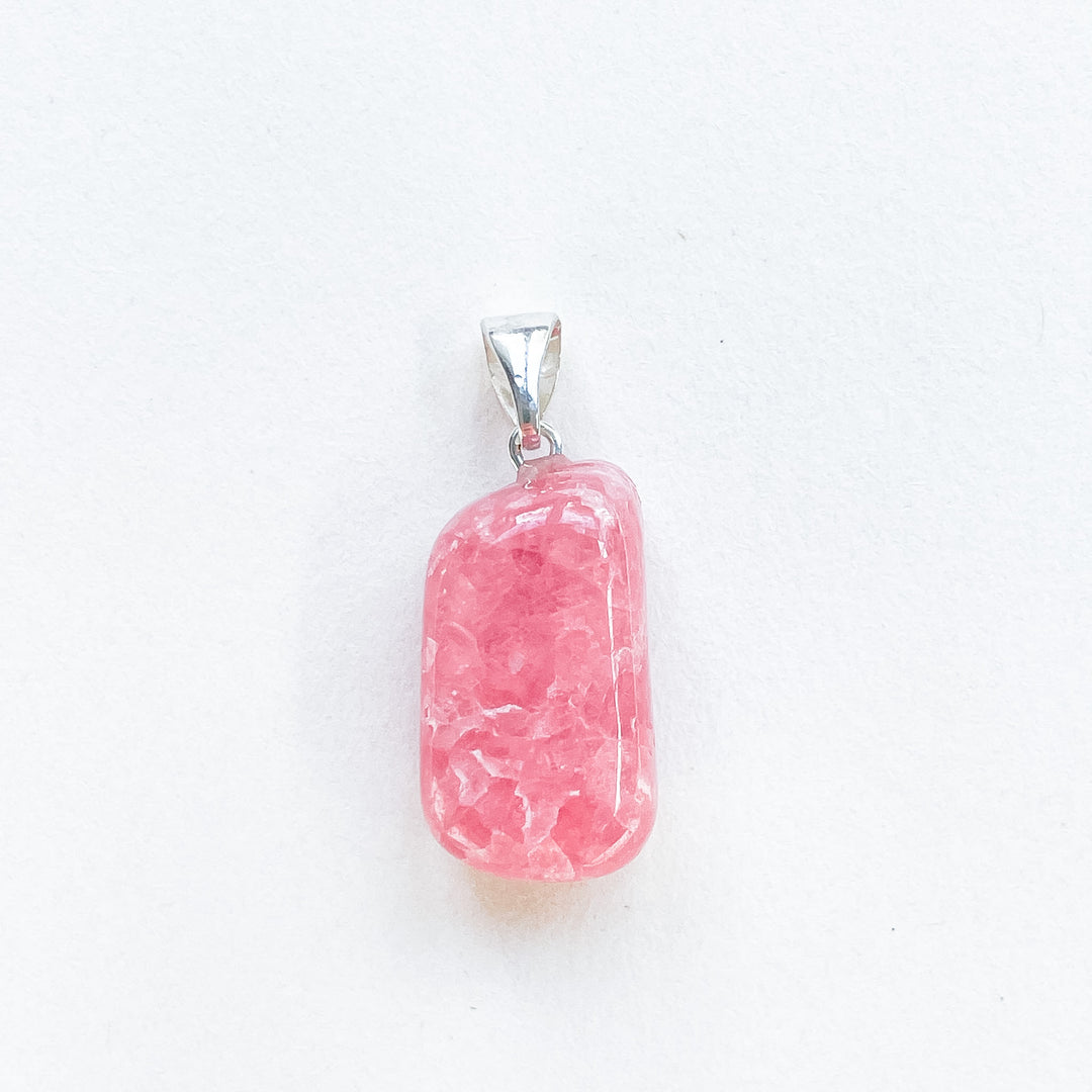rhodochrosiet roze edelsteen hanger 925 sterling echt zilver 