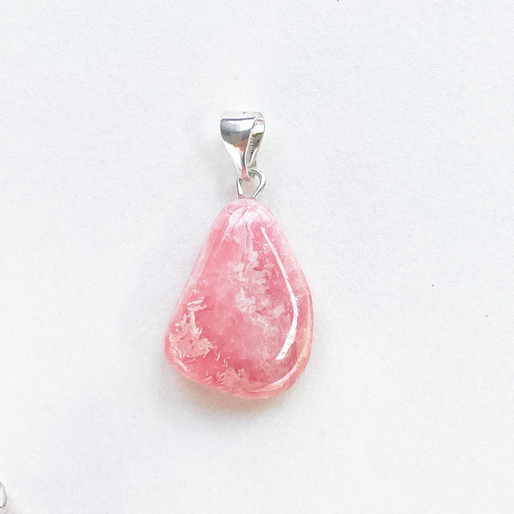 rhodochrosiet roze edelsteen hanger 925 sterling echt zilver 