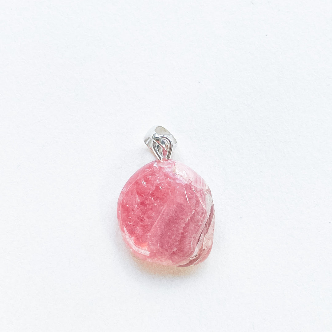 rhodochrosiet roze edelsteen hanger 925 sterling echt zilver 