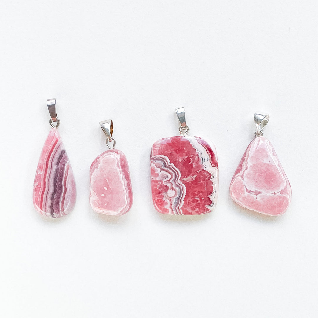 rhodochrosiet roze edelsteen hanger 925 sterling echt zilver 