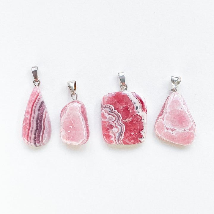 rhodochrosiet roze edelsteen hanger 925 sterling echt zilver 