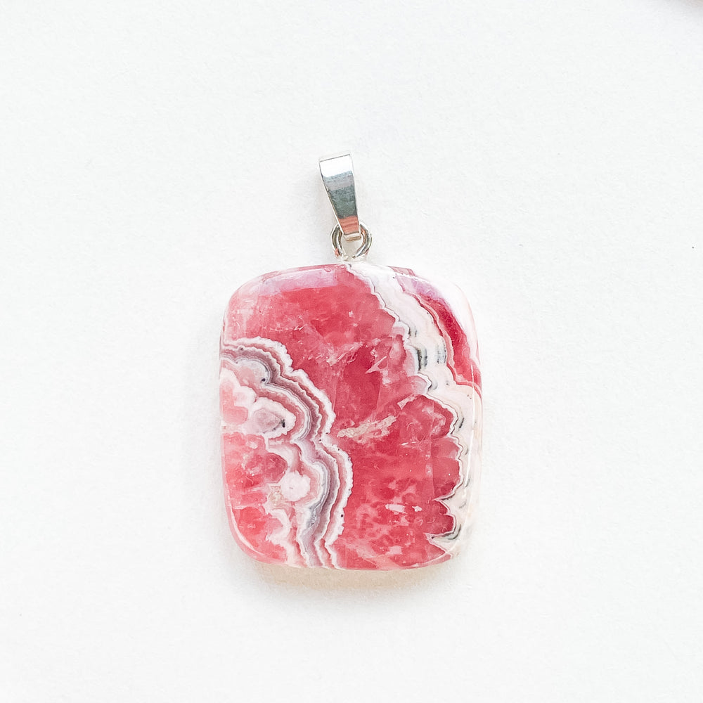 rhodochrosiet roze edelsteen hanger 925 sterling echt zilver 