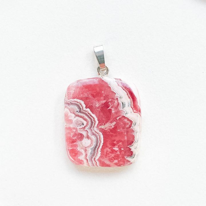 rhodochrosiet roze edelsteen hanger 925 sterling echt zilver 