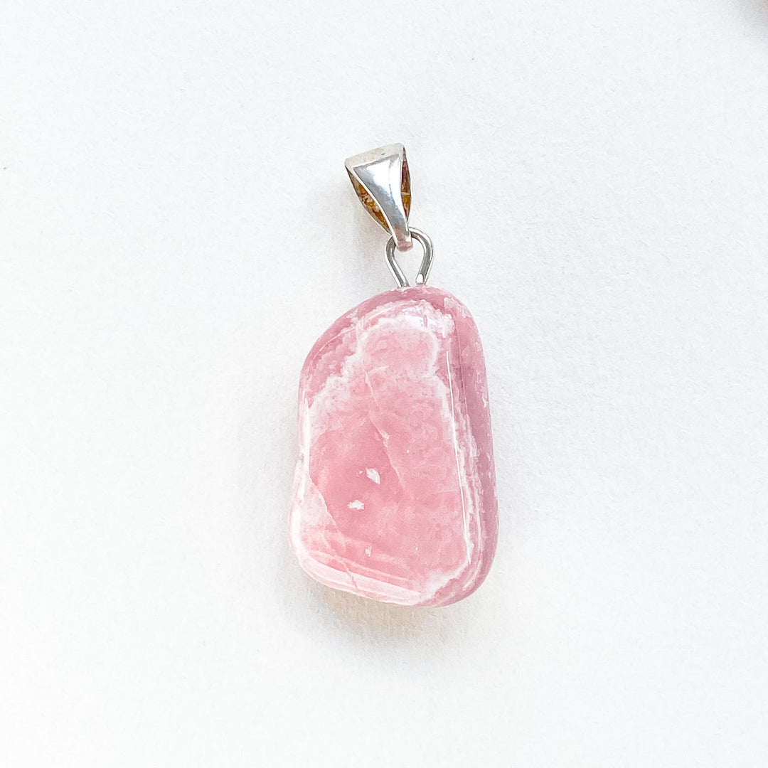 rhodochrosiet roze edelsteen hanger 925 sterling echt zilver 