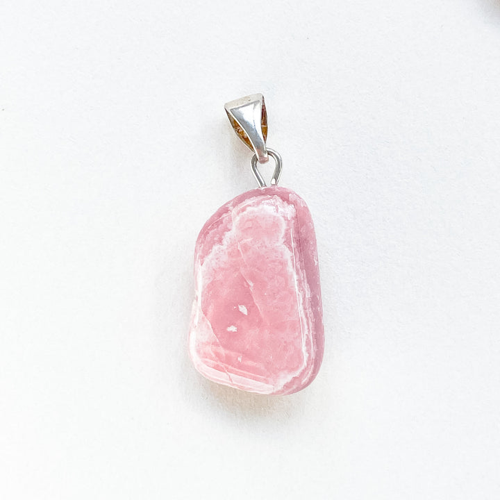 rhodochrosiet roze edelsteen hanger 925 sterling echt zilver 