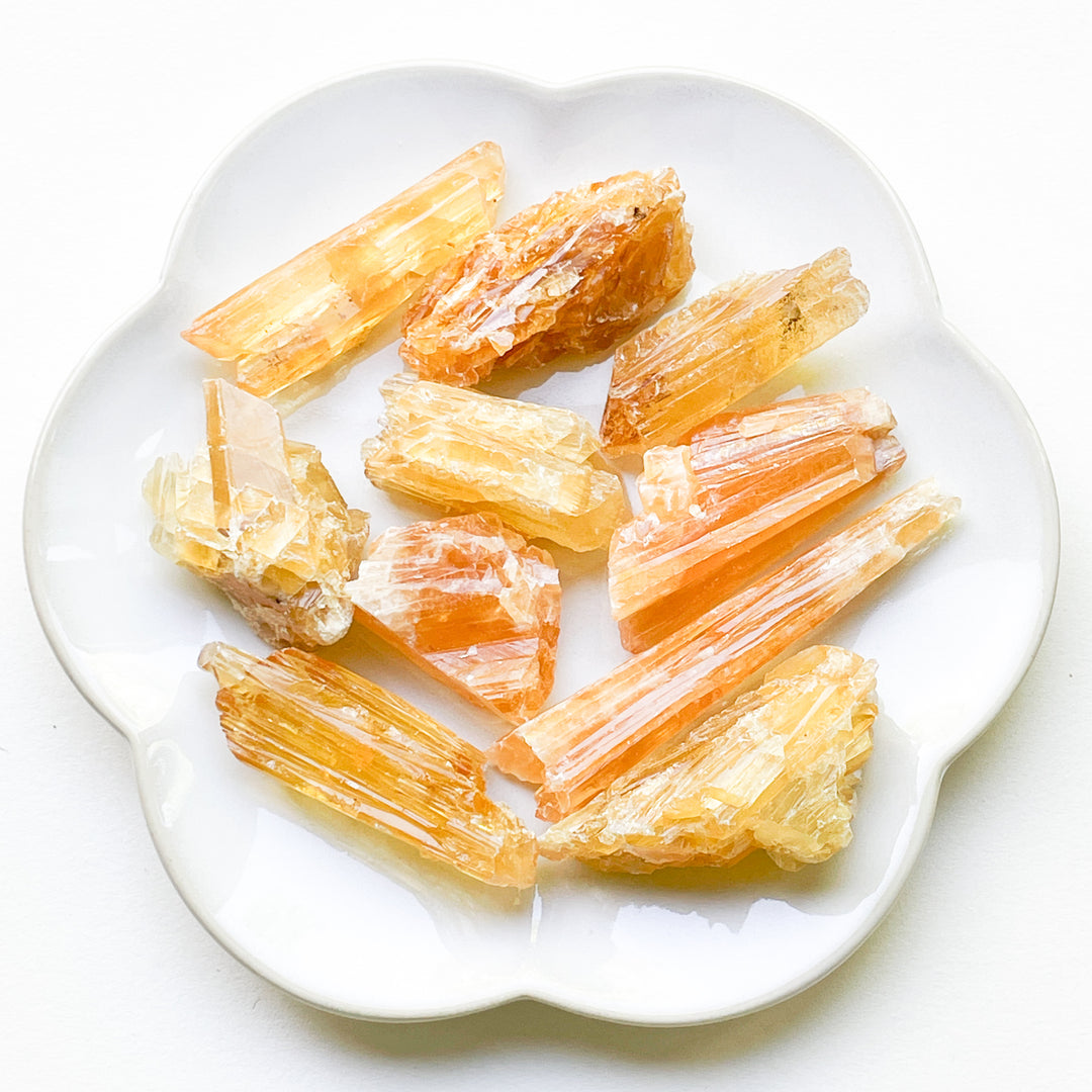 Honing calciet gele ruwe brok steen edelsteen mineraal
