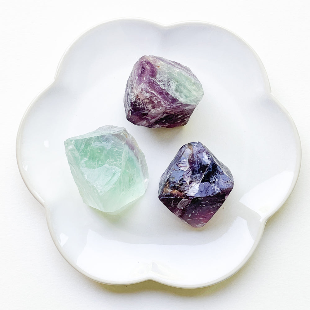 Fluoriet octaeder regenboog ruwe brok steen edelsteen mineraal