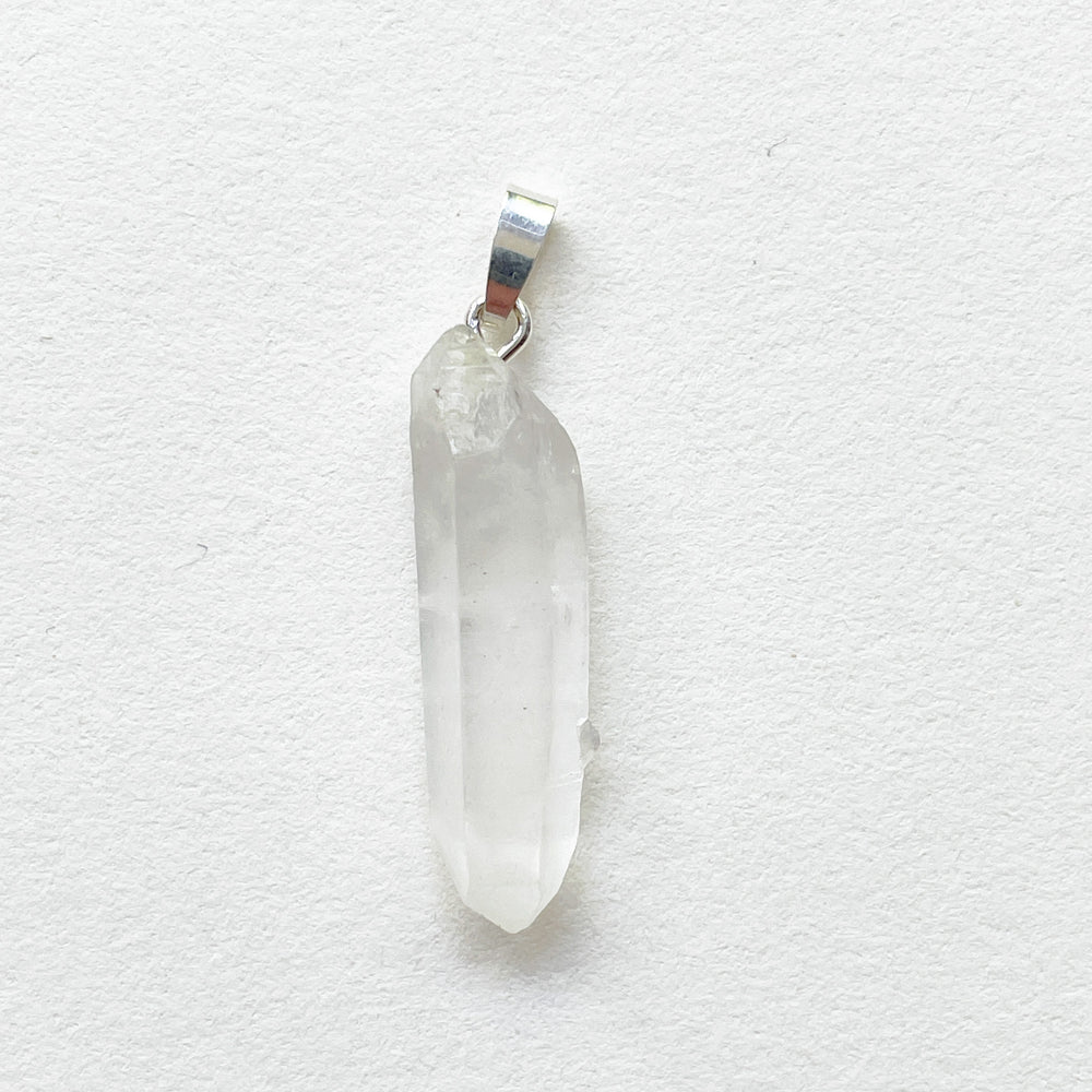 bergkristal witte ruwe edelsteen hanger staaf 925 sterling zilver sieraden