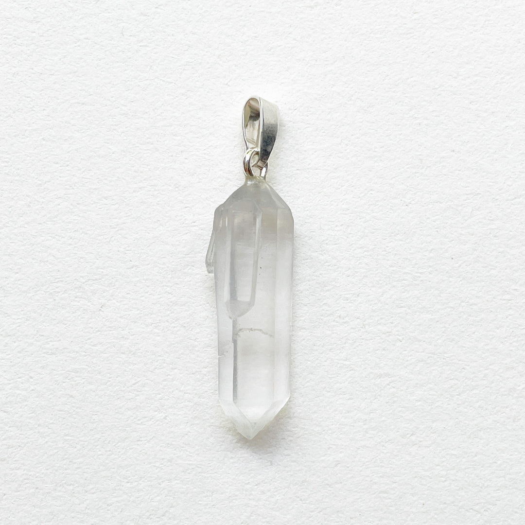 bergkristal witte ruwe edelsteen hanger staaf 925 sterling zilver sieraden