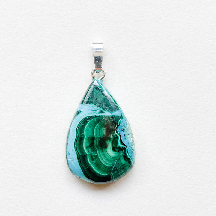 chrysocolla malachiet groene blauwe edelsteen hanger staaf 925 sterling zilver sieraden