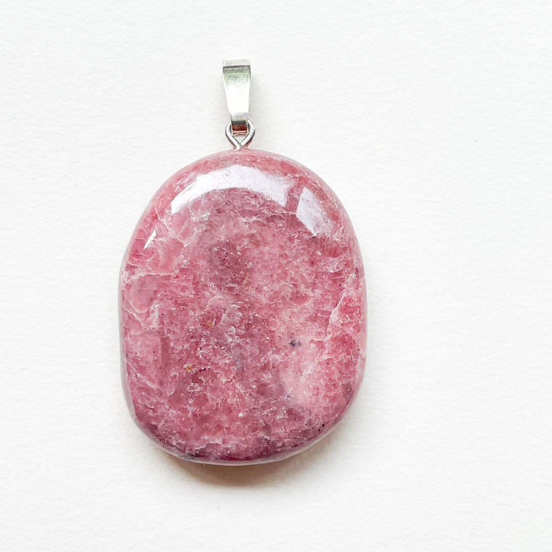 rhodoniet roze edelsteen hanger 925 sterling zilver