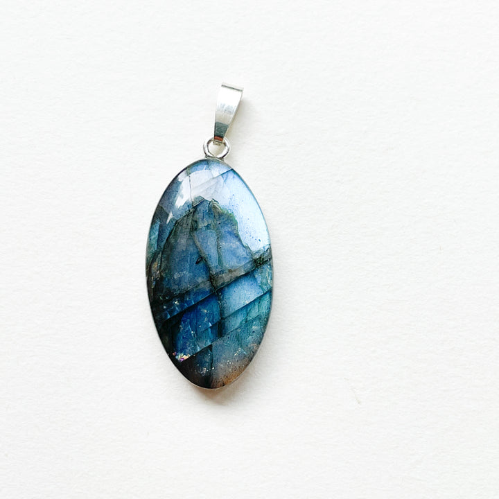 labradoriet blauwe hanger 925 sterling zilver edelsteen
