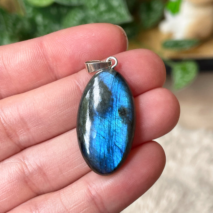 labradoriet blauwe hanger 925 sterling zilver edelsteen