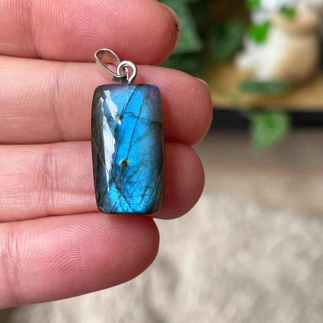 labradoriet blauwe hanger 925 sterling zilver edelsteen