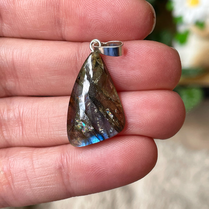 labradoriet blauwe hanger 925 sterling zilver edelsteen