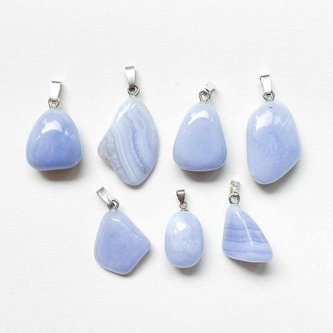 chalcedoon blue lace blauwe hanger 925 sterling zilver edelsteen