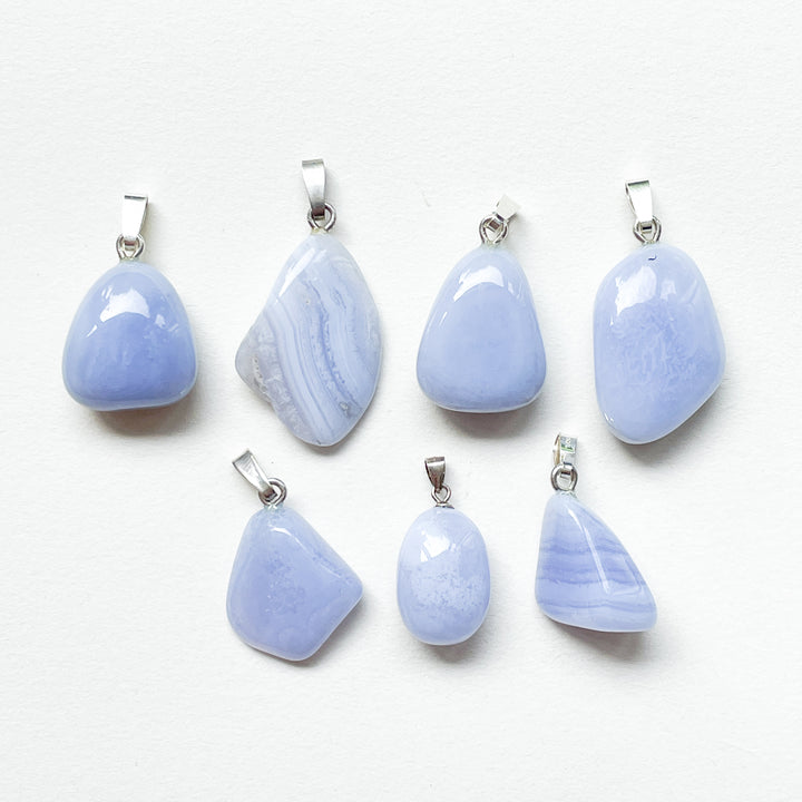 chalcedoon blue lace blauwe hanger 925 sterling zilver edelsteen