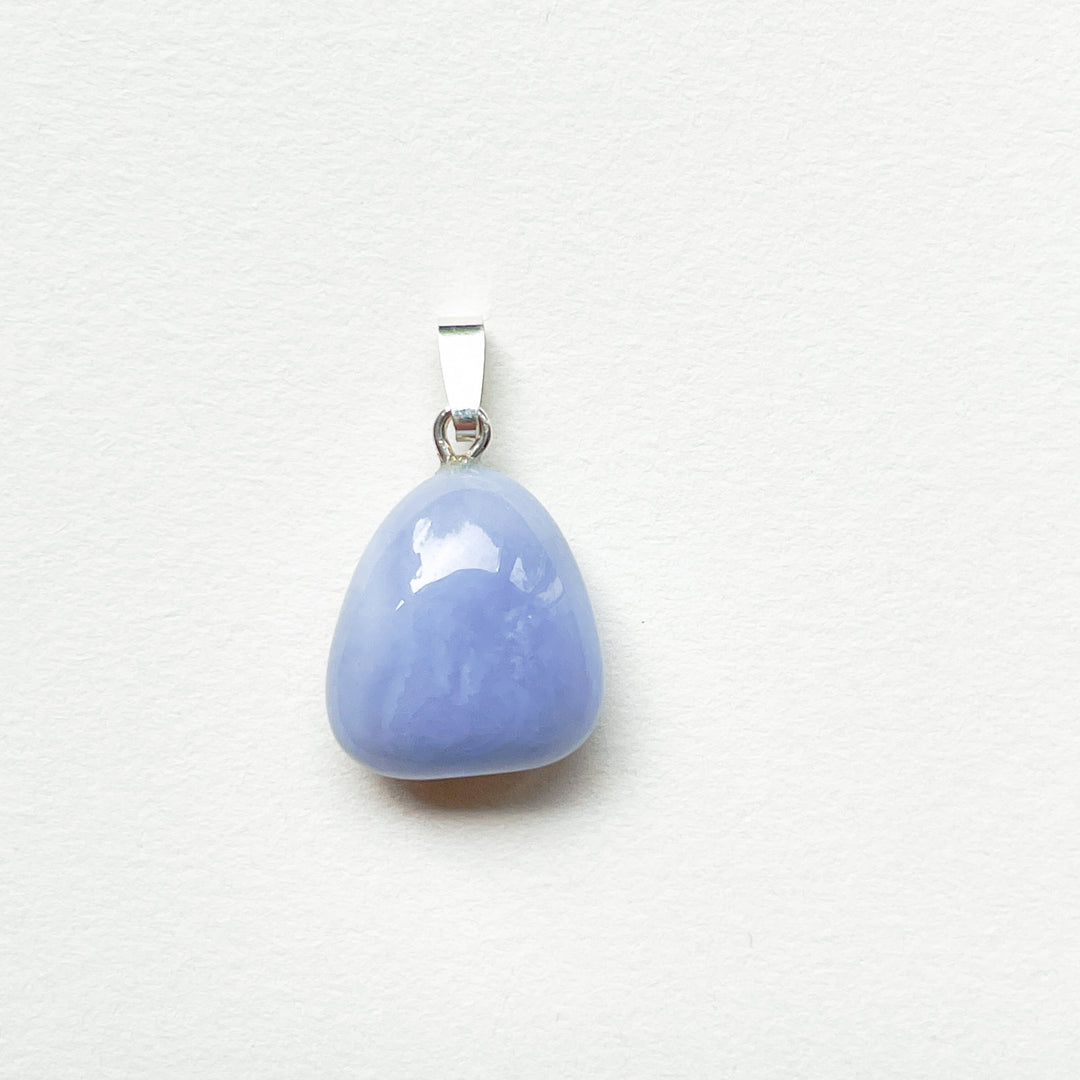 chalcedoon blue lace blauwe hanger 925 sterling zilver edelsteen