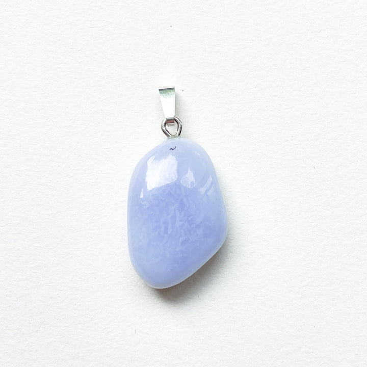 chalcedoon blue lace blauwe hanger 925 sterling zilver edelsteen