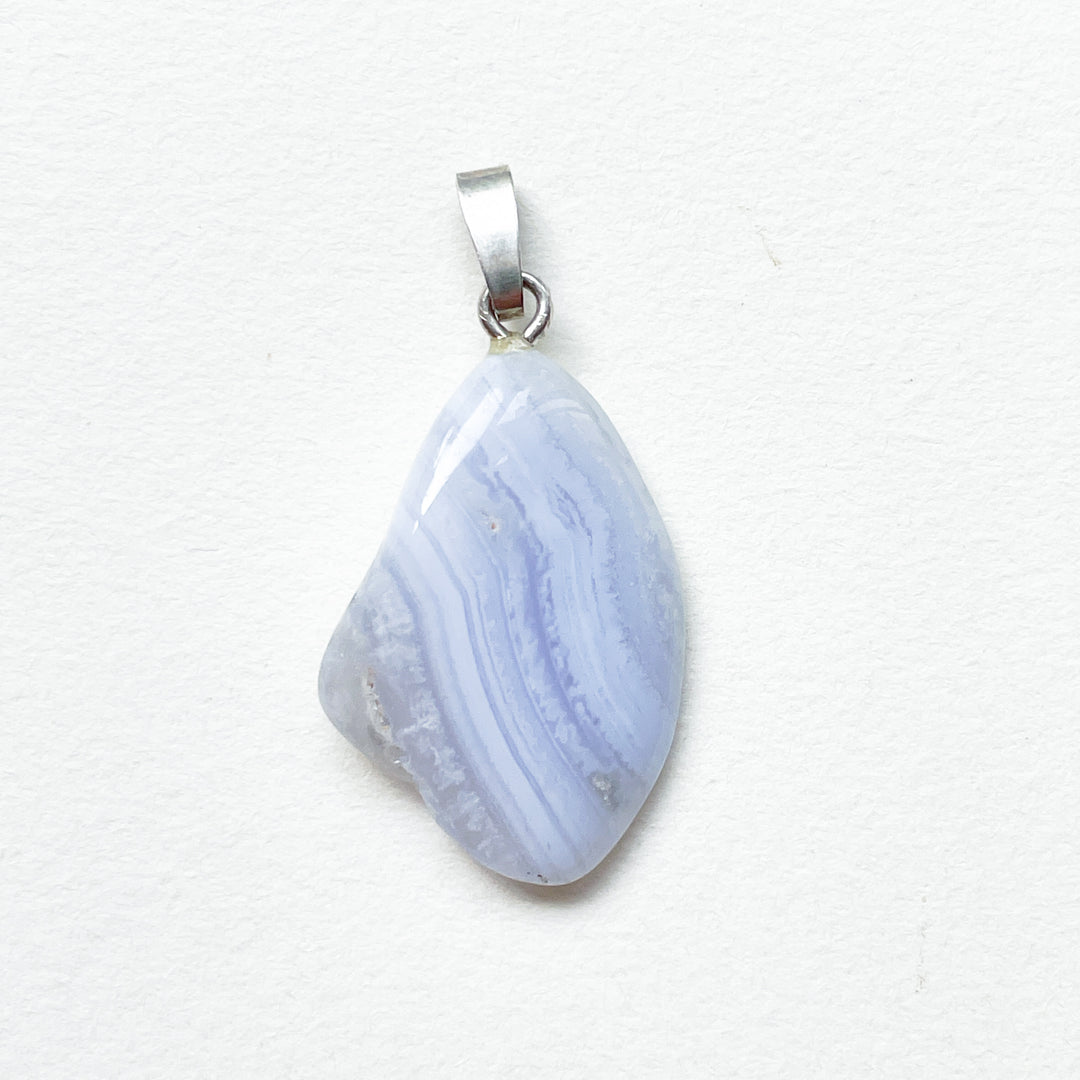 chalcedoon blue lace blauwe hanger 925 sterling zilver edelsteen