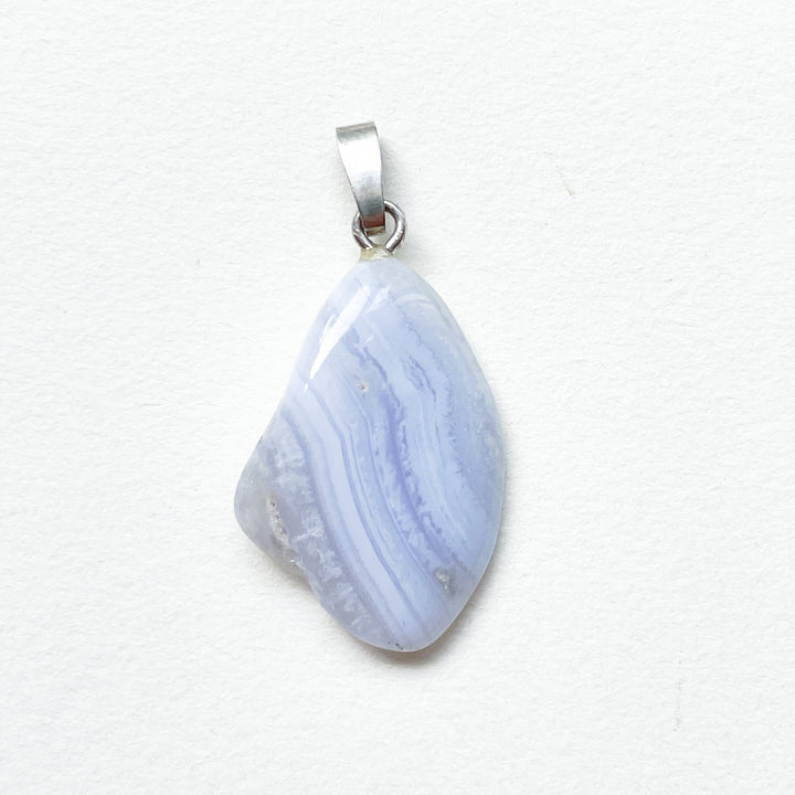 chalcedoon blue lace blauwe hanger 925 sterling zilver edelsteen