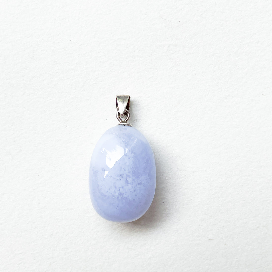 chalcedoon blue lace blauwe hanger 925 sterling zilver edelsteen