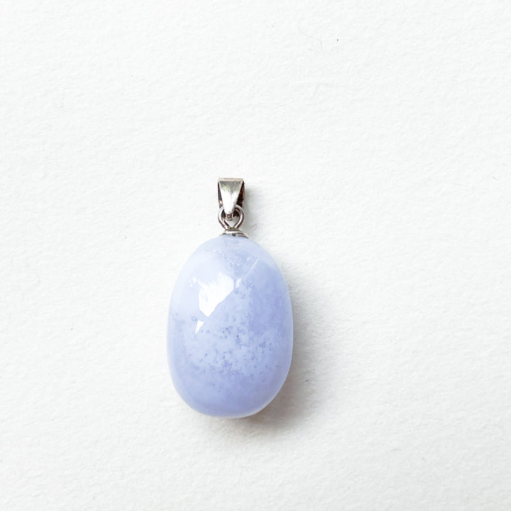 chalcedoon blue lace blauwe hanger 925 sterling zilver edelsteen