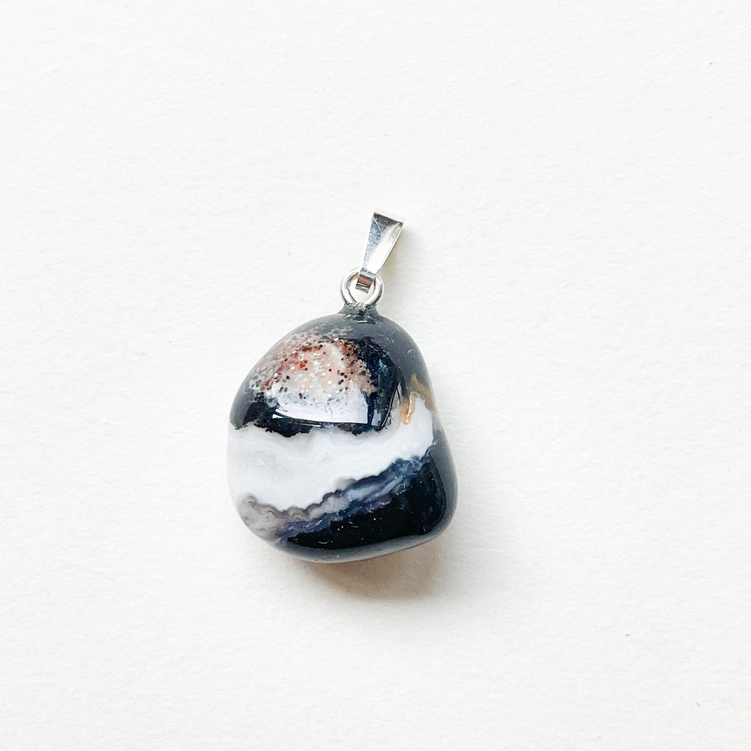 sardonyx onyx zwarte premium hanger 925 sterling zilver edelsteen