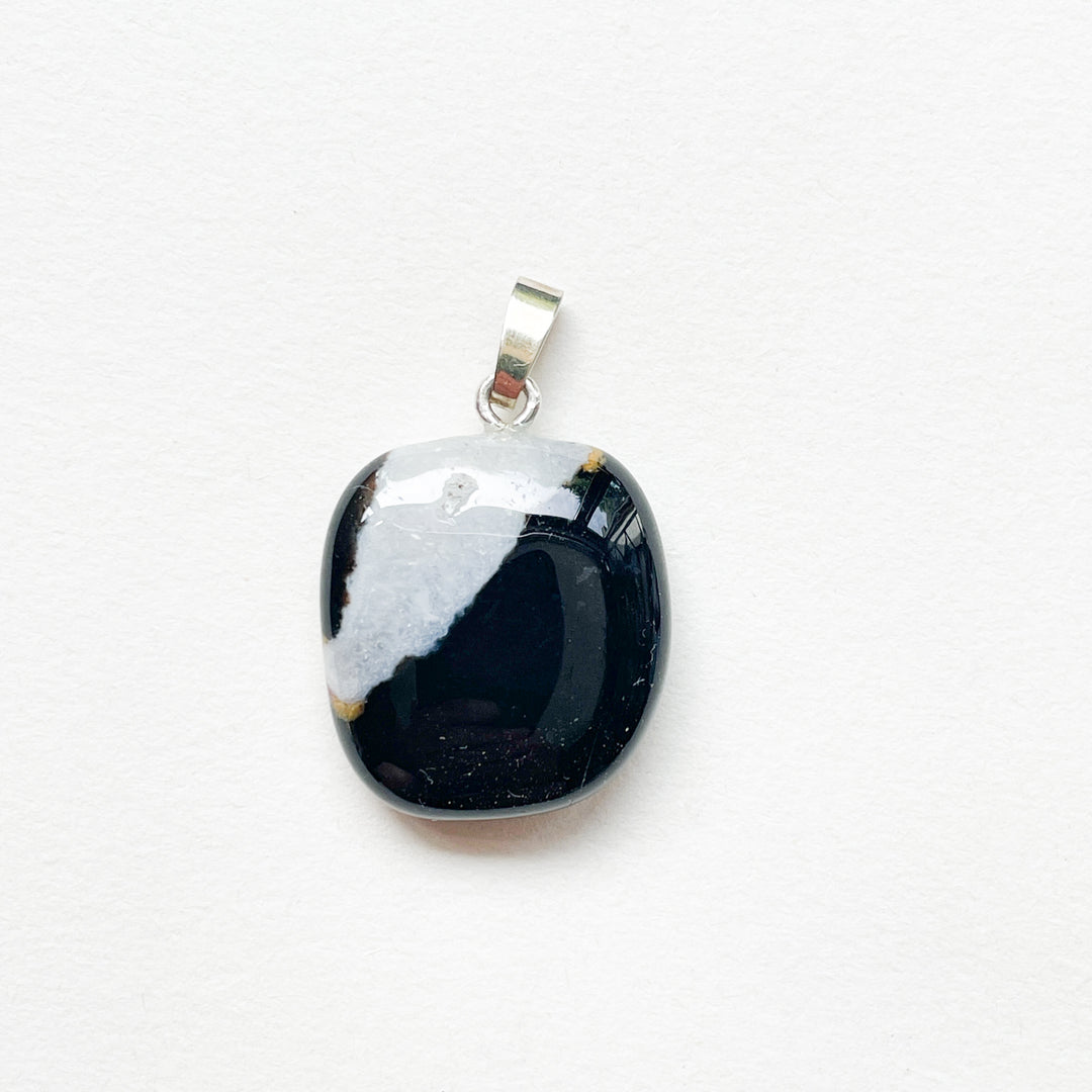 sardonyx onyx zwarte premium hanger 925 sterling zilver edelsteen