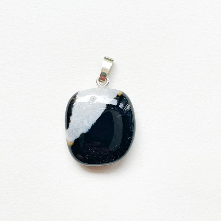 sardonyx onyx zwarte premium hanger 925 sterling zilver edelsteen