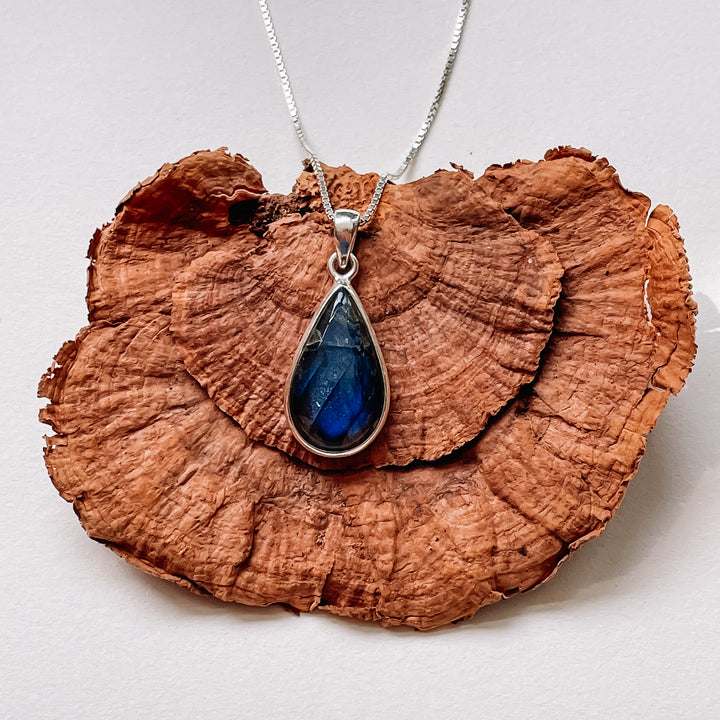 labradoriet luxe blauwe edelsteen hanger 925 sterling zilver