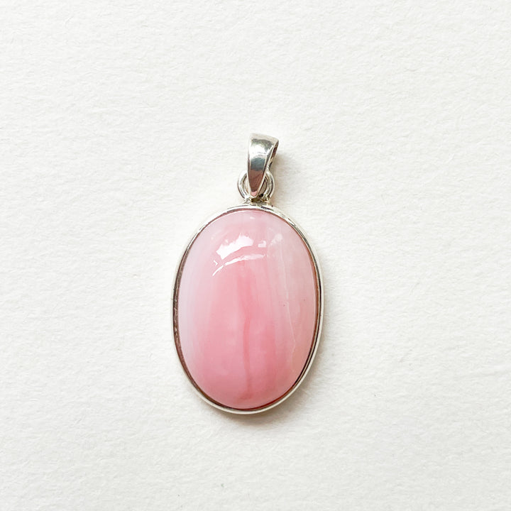 Opaal Andes roze mini luxe hanger (925 sterling zilver/rhodium)