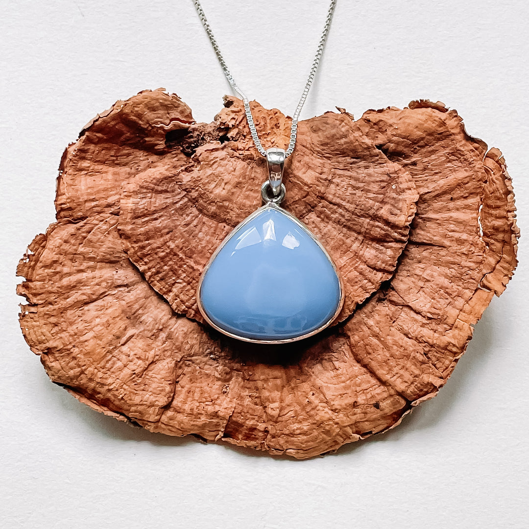 chalcedoon blauwe luxe edelsteen hanger 925 sterling zilver